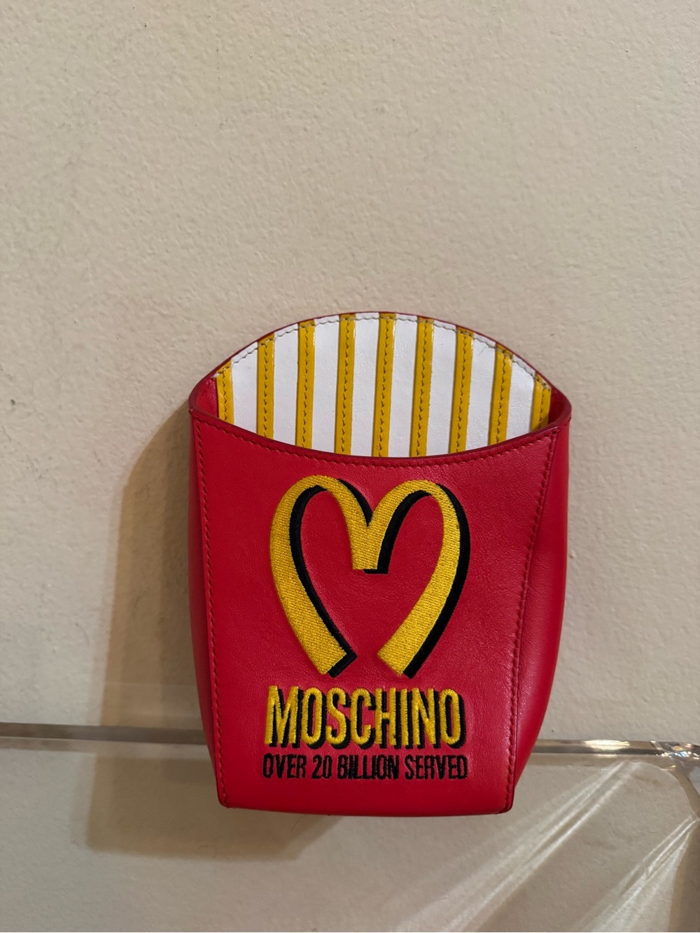 Moschino McDonald’s French Fry Bag Red Leather - Picture 2 of 9